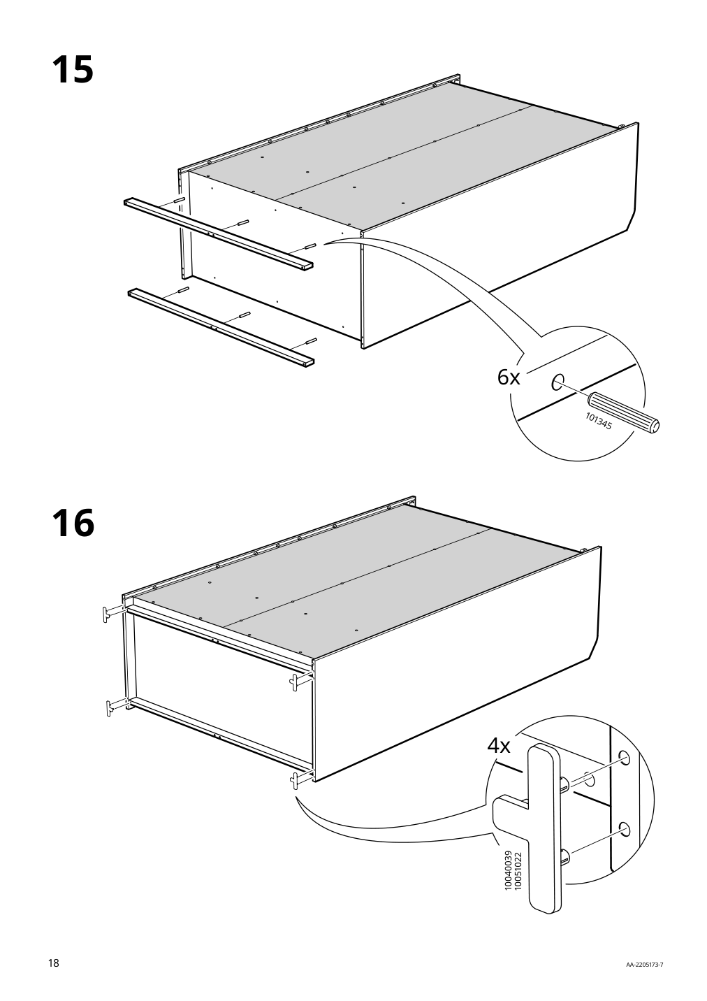 Assembly instructions for IKEA Hauga wardrobe with sliding doors white | Page 18 - IKEA HAUGA wardrobe with sliding doors 604.569.16