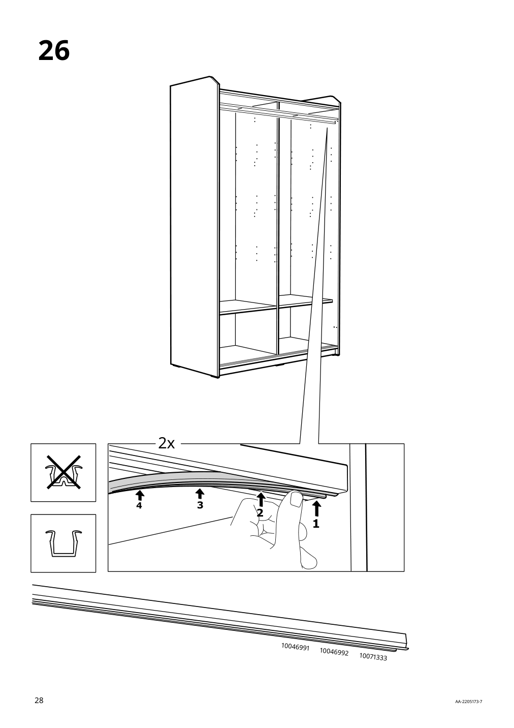 Assembly instructions for IKEA Hauga wardrobe with sliding doors white | Page 28 - IKEA HAUGA wardrobe with sliding doors 604.569.16