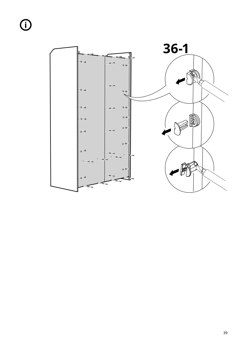 Assembly instructions for IKEA Hauga wardrobe with sliding doors white | Page 39 - IKEA HAUGA storage combination with drawers 595.478.85