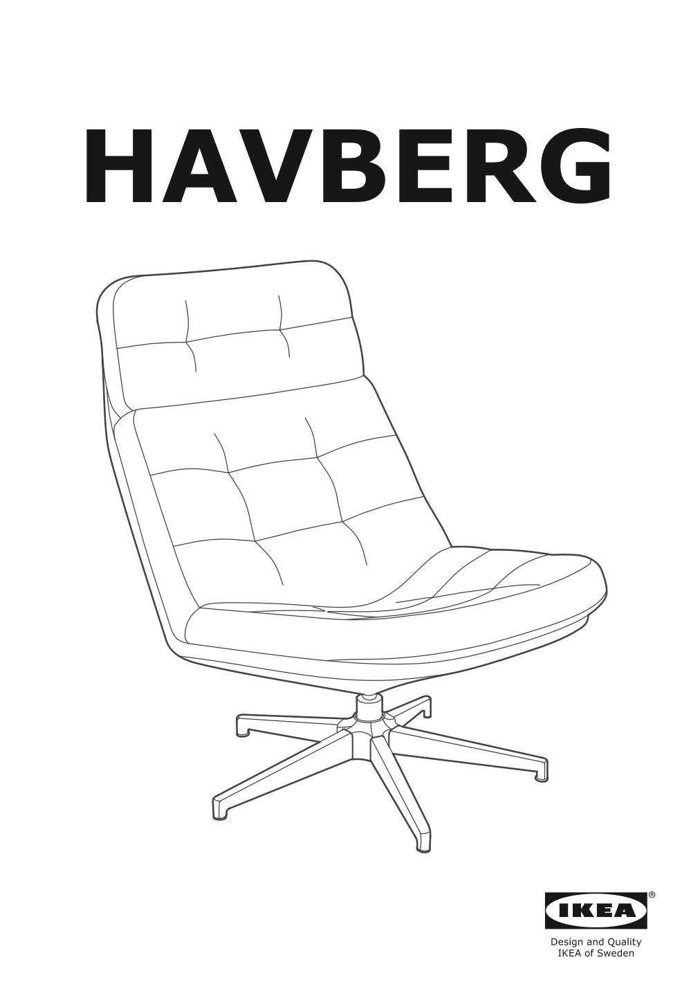 Assembly instructions for IKEA Havberg swivel chair lejde gray black | Page 1 - IKEA HAVBERG swivel chair 505.148.94