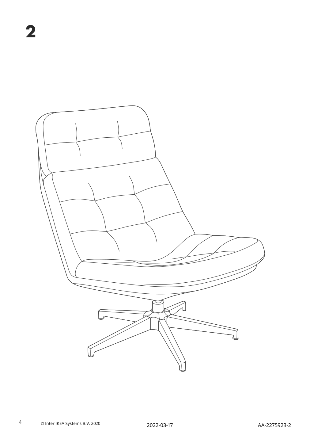 Assembly instructions for IKEA Havberg swivel chair lejde gray black | Page 4 - IKEA HAVBERG swivel chair 505.148.94