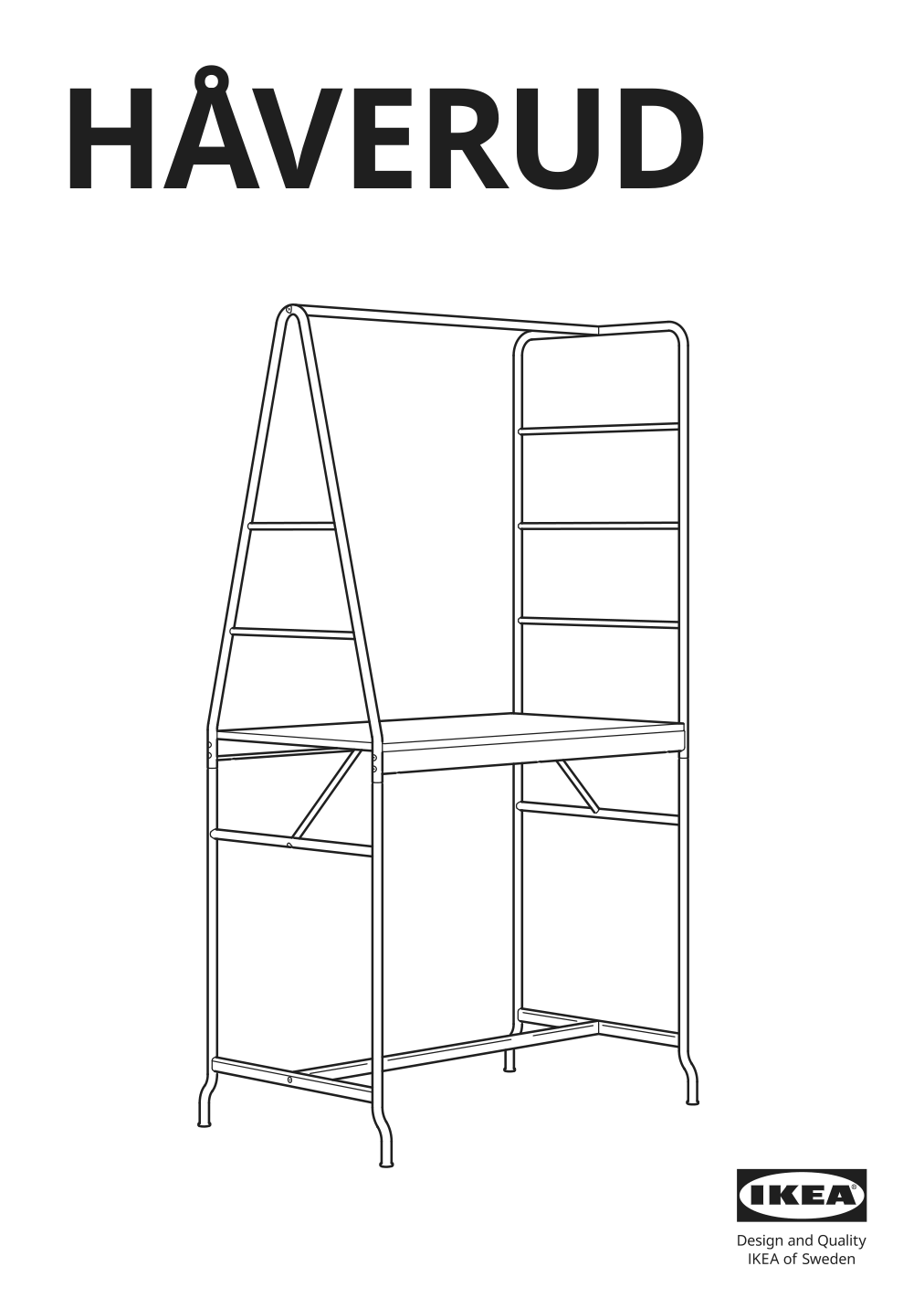 Assembly instructions for IKEA Haverud table with storage ladder black | Page 1 - IKEA HÅVERUD table with storage ladder 405.042.54