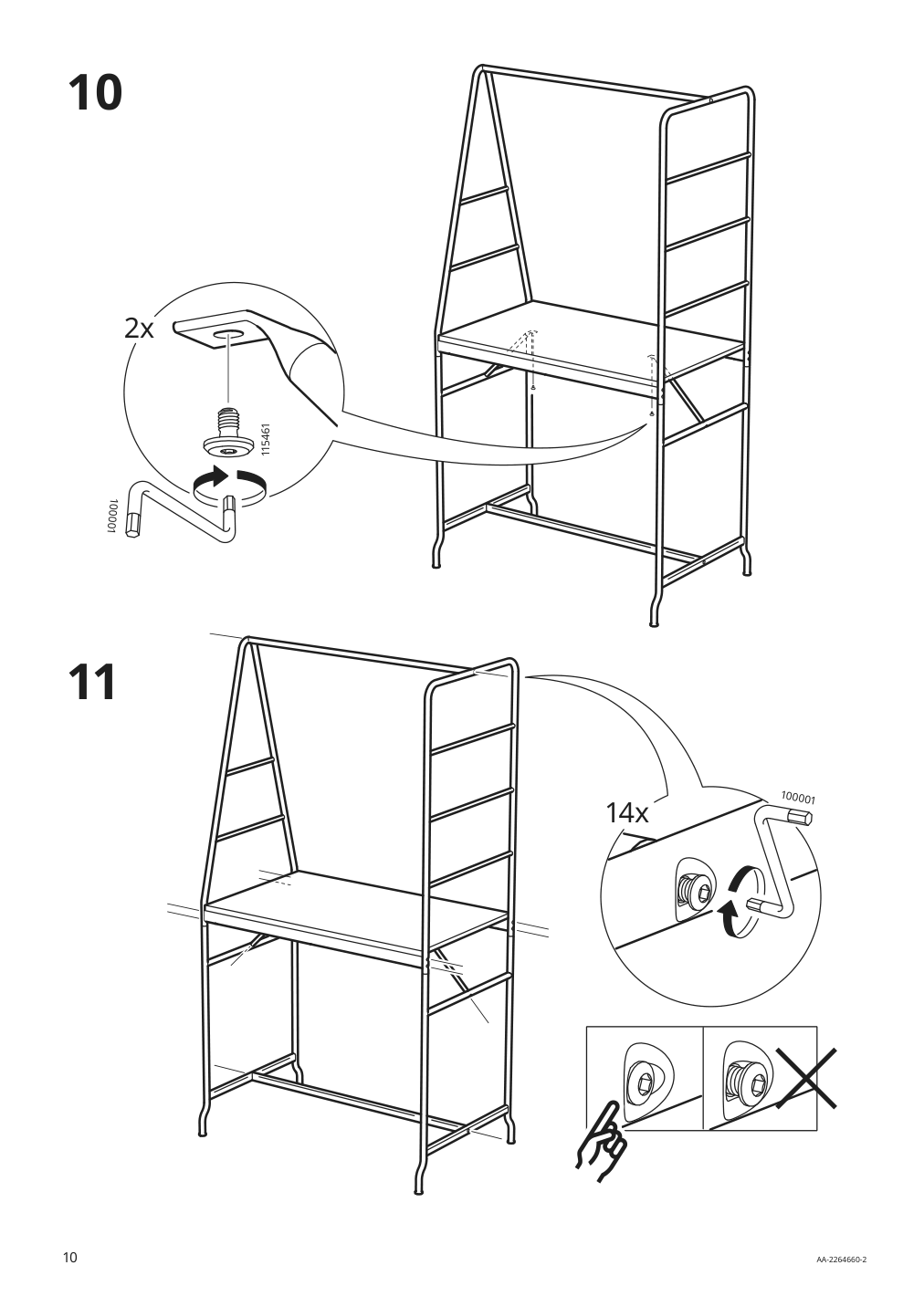 Assembly instructions for IKEA Haverud table with storage ladder black | Page 10 - IKEA HÅVERUD table with storage ladder 405.042.54