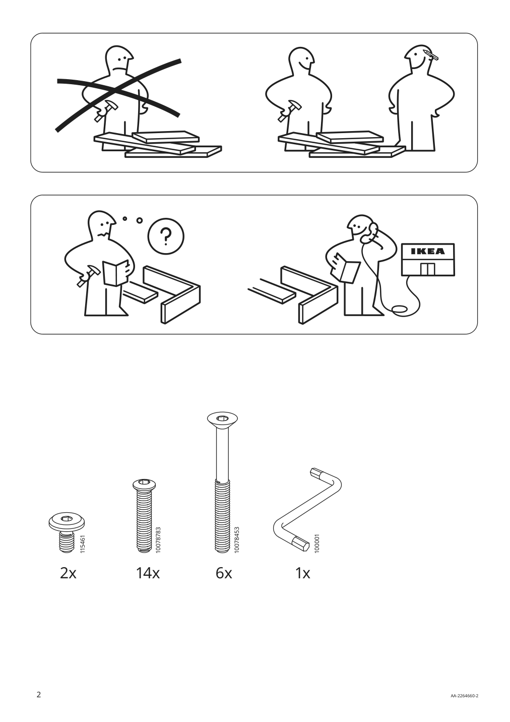 Assembly instructions for IKEA Haverud table with storage ladder black | Page 2 - IKEA HÅVERUD table with storage ladder 405.042.54