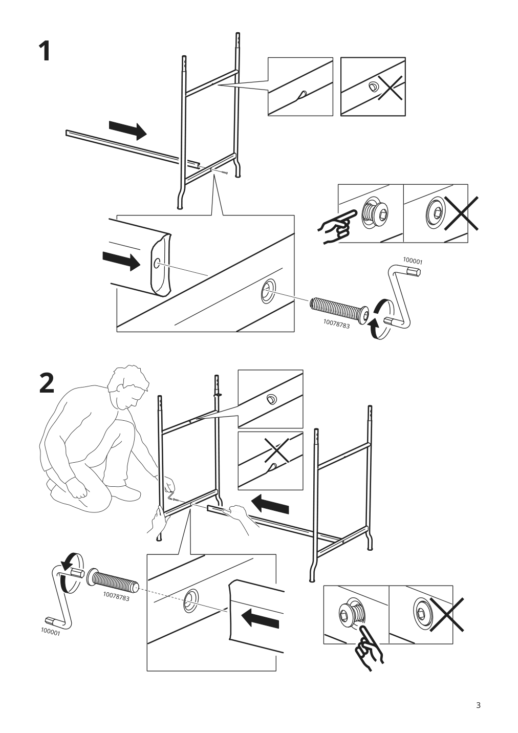 Assembly instructions for IKEA Haverud table with storage ladder black | Page 3 - IKEA HÅVERUD table with storage ladder 405.042.54