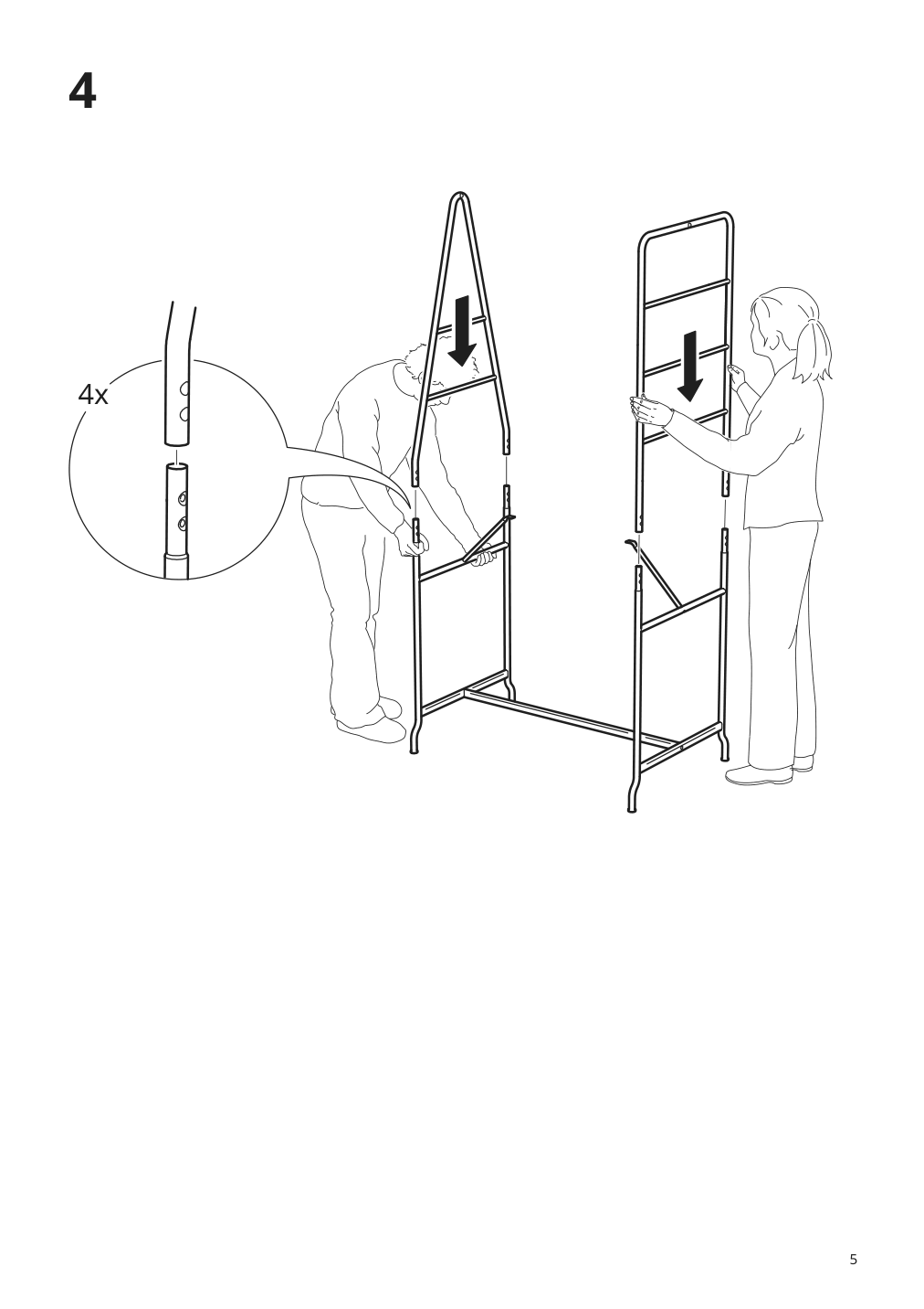 Assembly instructions for IKEA Haverud table with storage ladder black | Page 5 - IKEA HÅVERUD table with storage ladder 405.042.54