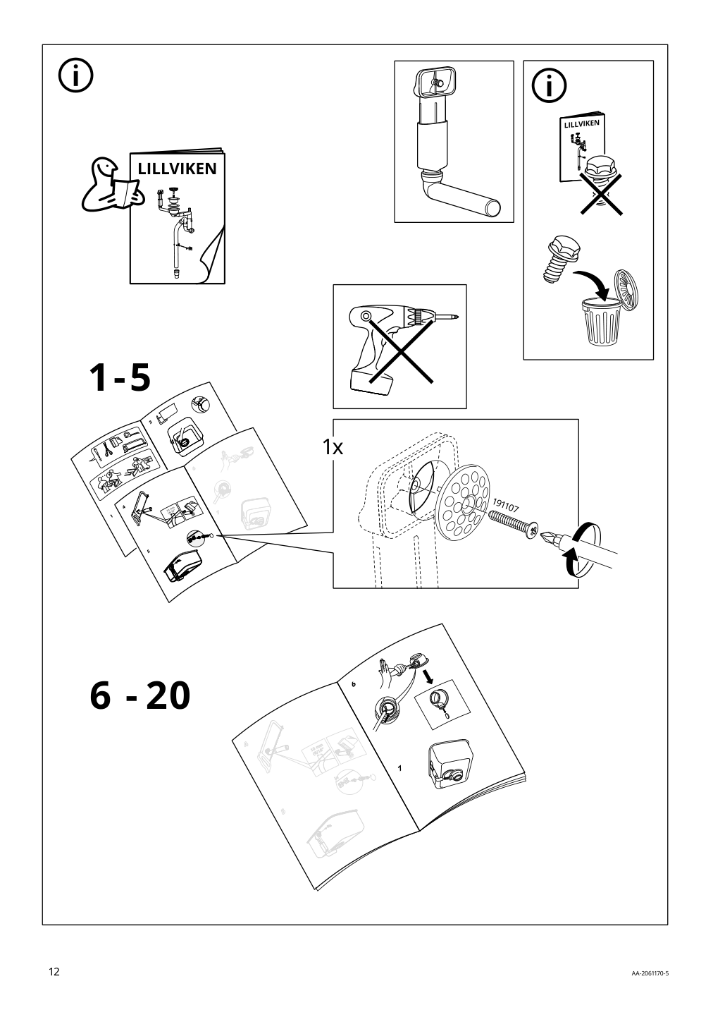 Assembly instructions for IKEA Havsen sink white | Page 12 - IKEA ENHET corner kitchen 194.857.14