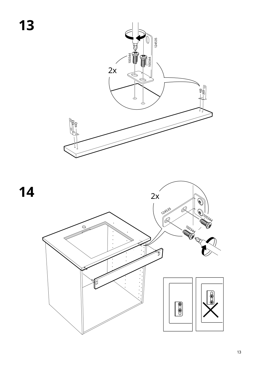 Assembly instructions for IKEA Havsen sink white | Page 13 - IKEA ENHET corner kitchen 194.857.14