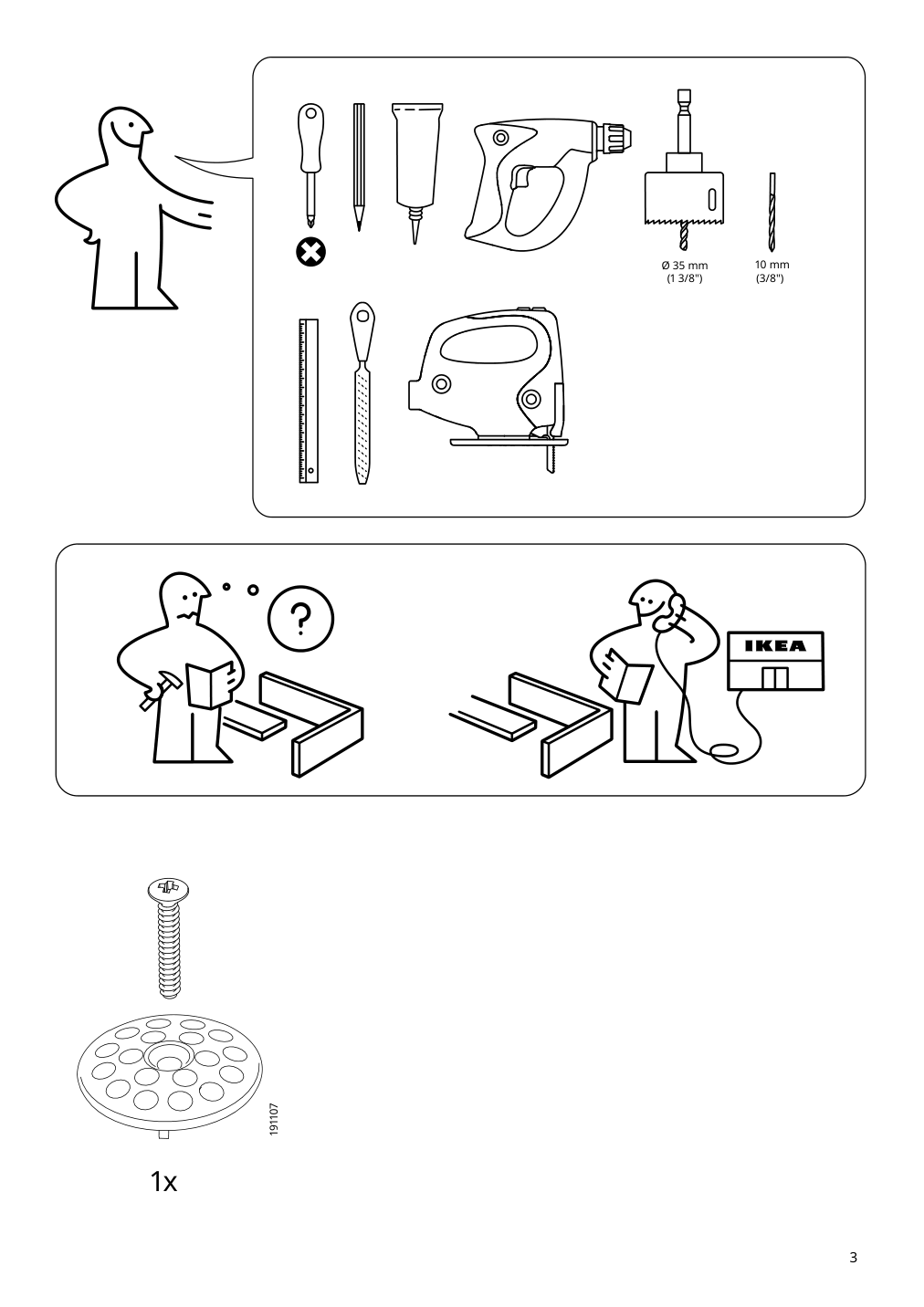 Assembly instructions for IKEA Havsen sink white | Page 3 - IKEA ENHET corner kitchen 194.857.14