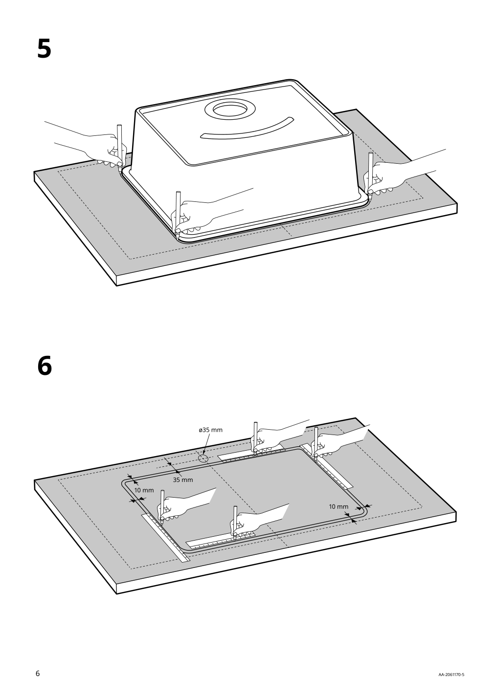 Assembly instructions for IKEA Havsen sink white | Page 6 - IKEA ENHET corner kitchen 194.857.14