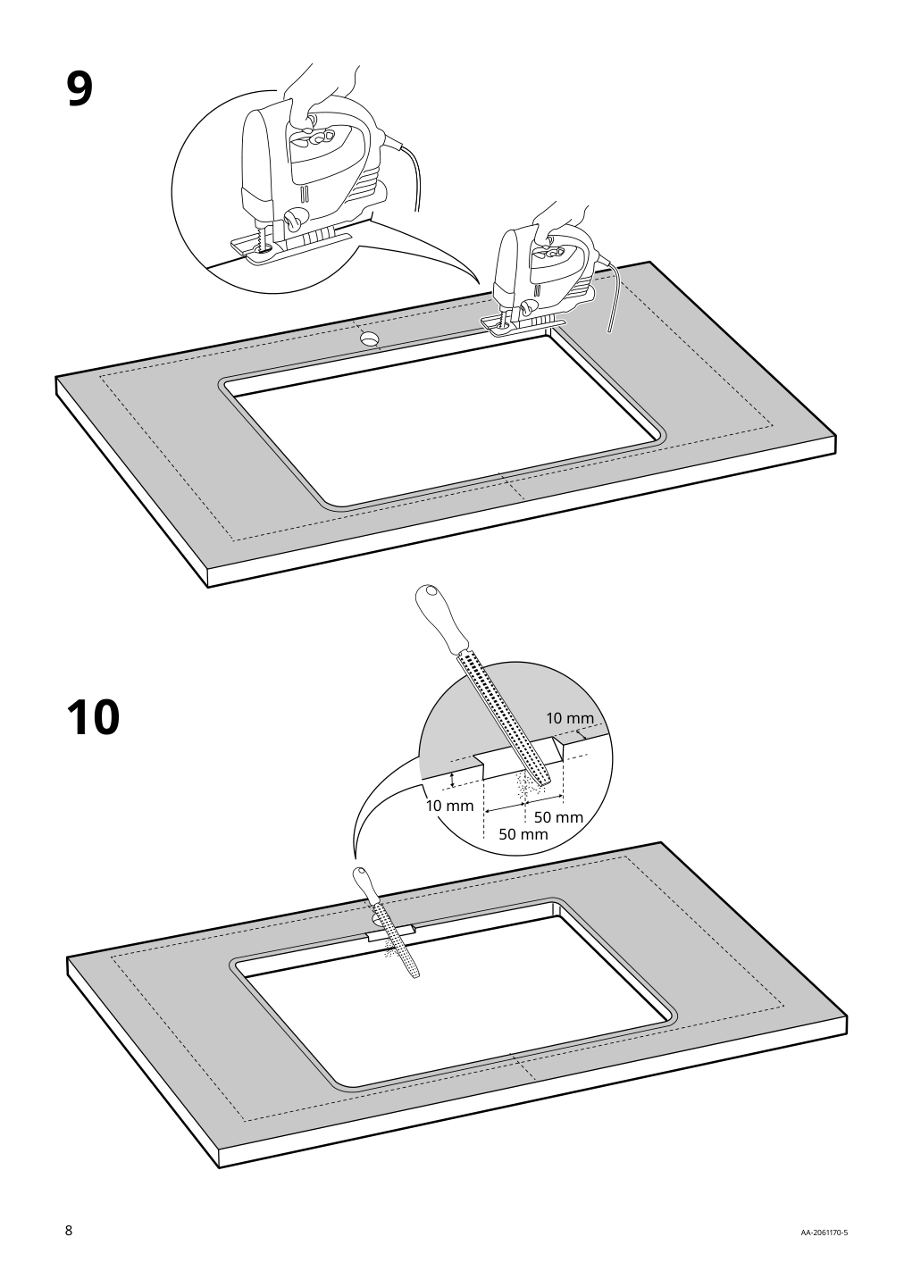 Assembly instructions for IKEA Havsen sink white | Page 8 - IKEA ENHET corner kitchen 194.857.14