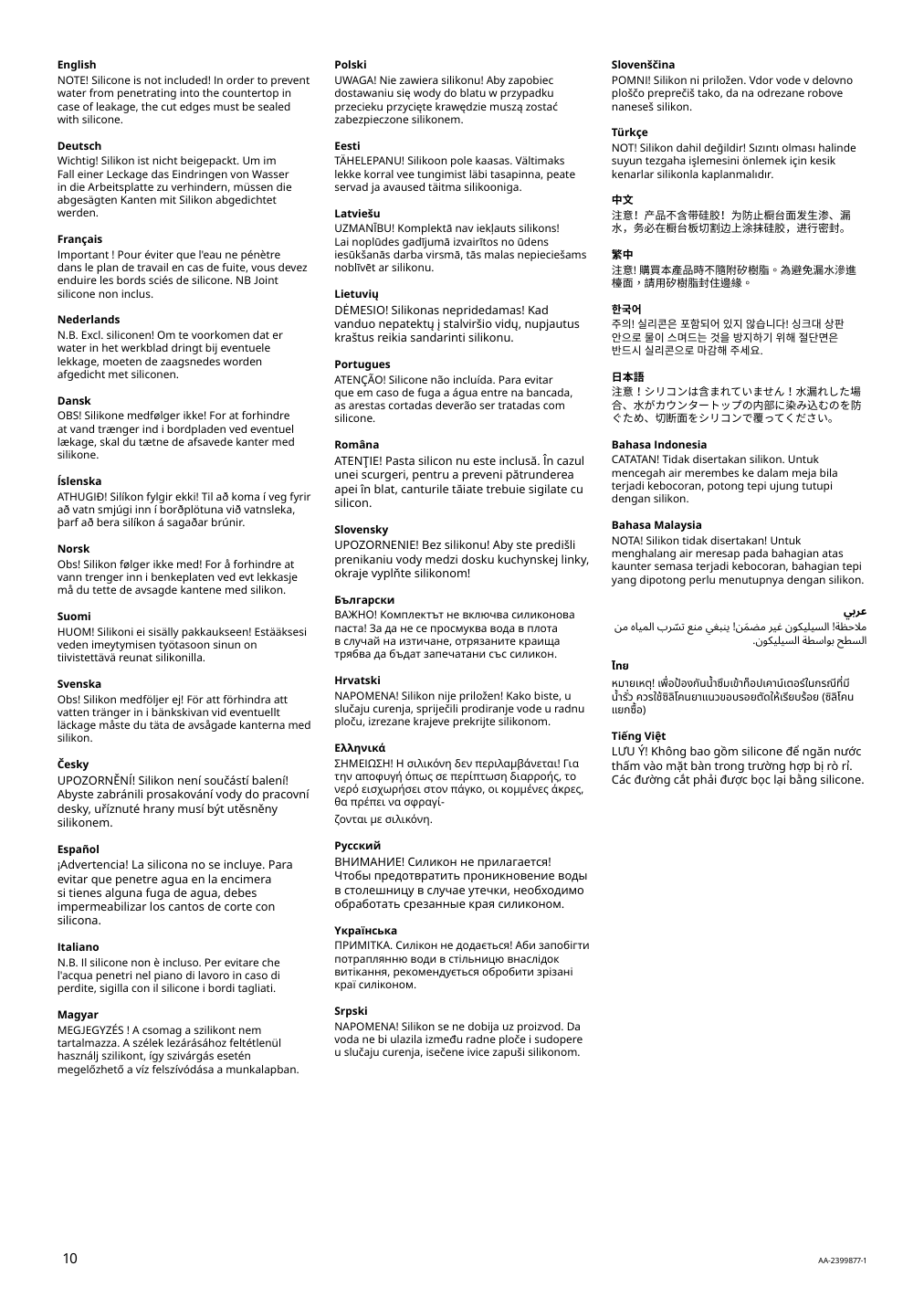 Assembly instructions for IKEA Havsen sink white | Page 10 - IKEA ENHET corner kitchen 194.857.14