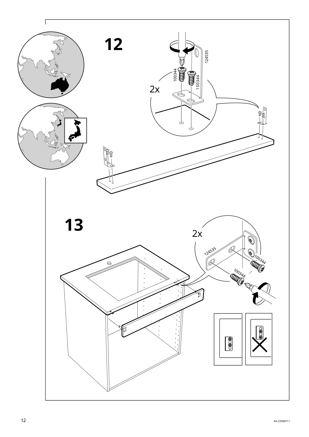 Assembly instructions for IKEA Havsen sink white | Page 12 - IKEA ENHET corner kitchen 194.857.14