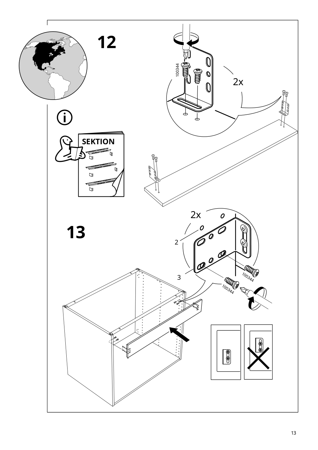 Assembly instructions for IKEA Havsen sink white | Page 13 - IKEA ENHET corner kitchen 194.857.14