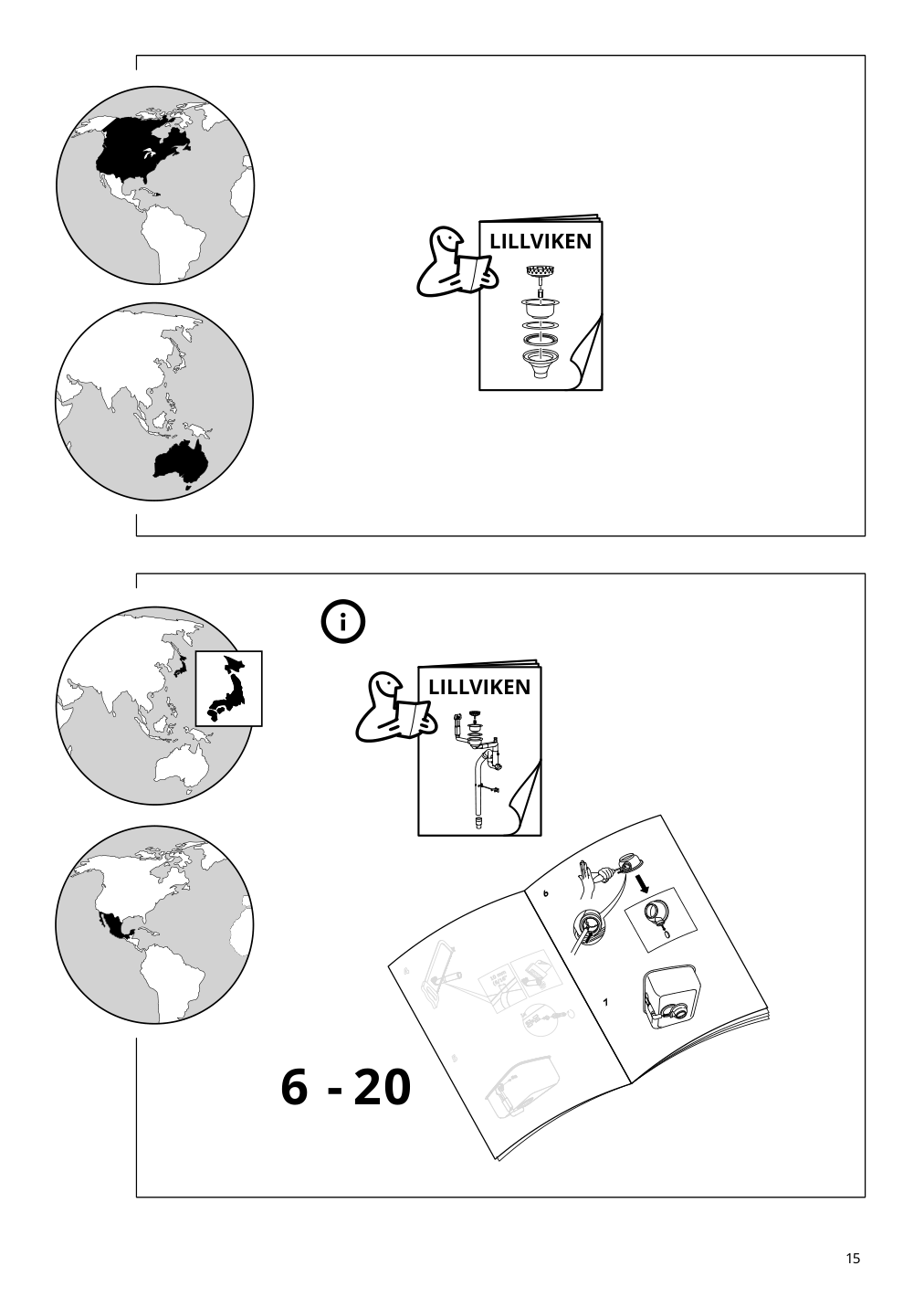 Assembly instructions for IKEA Havsen sink white | Page 15 - IKEA ENHET corner kitchen 194.857.14