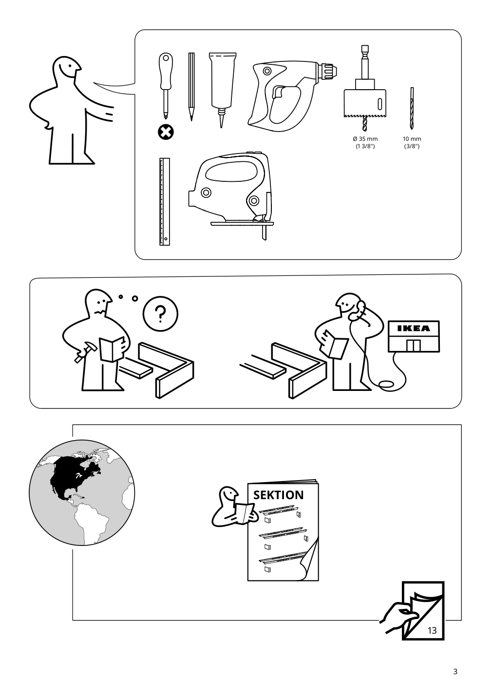 Assembly instructions for IKEA Havsen sink white | Page 3 - IKEA ENHET corner kitchen 194.857.14