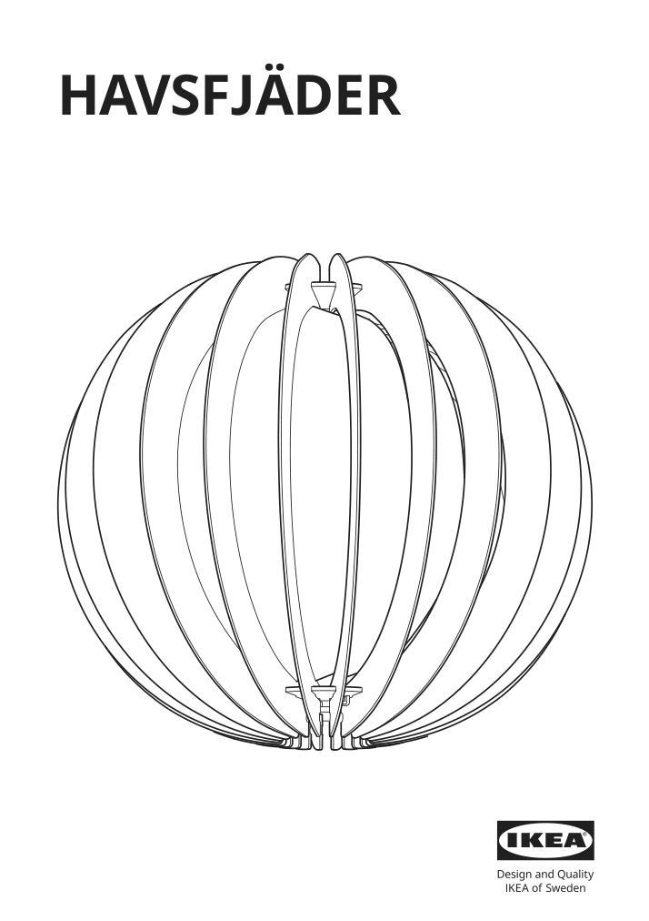 Assembly instructions for IKEA Havsfjaeder pendant lamp shade white | Page 1 - IKEA HAVSFJÄDER pendant lamp shade 705.551.00