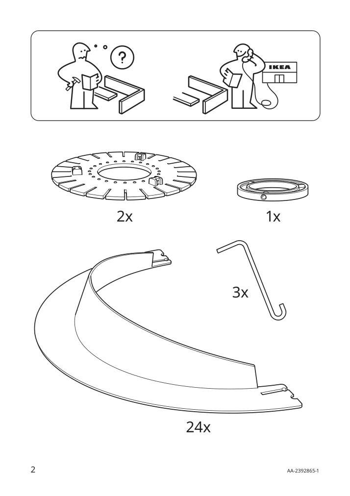 Assembly instructions for IKEA Havsfjaeder pendant lamp shade white | Page 2 - IKEA HAVSFJÄDER pendant lamp shade 705.551.00