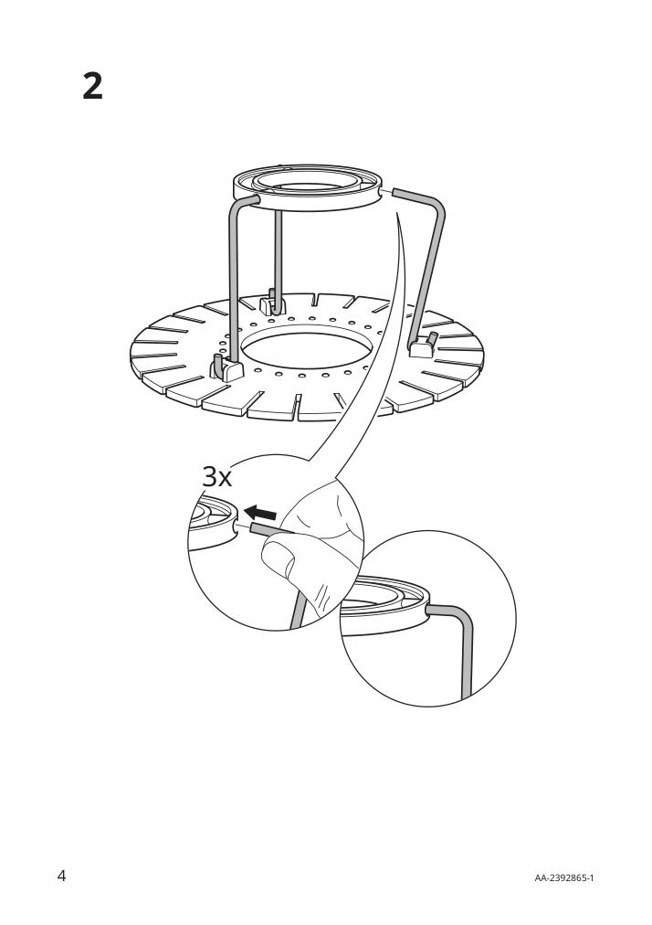 Assembly instructions for IKEA Havsfjaeder pendant lamp shade white | Page 4 - IKEA HAVSFJÄDER pendant lamp shade 705.551.00