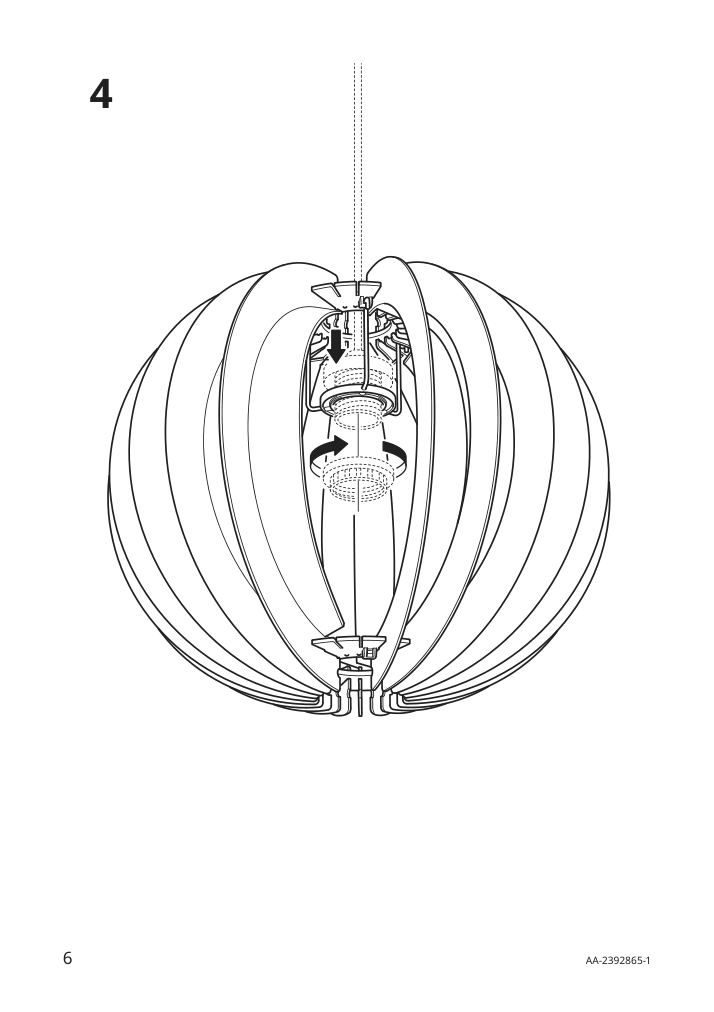 Assembly instructions for IKEA Havsfjaeder pendant lamp shade white | Page 6 - IKEA HAVSFJÄDER pendant lamp shade 705.551.00