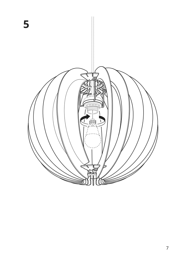 Assembly instructions for IKEA Havsfjaeder pendant lamp shade white | Page 7 - IKEA HAVSFJÄDER pendant lamp shade 705.551.00