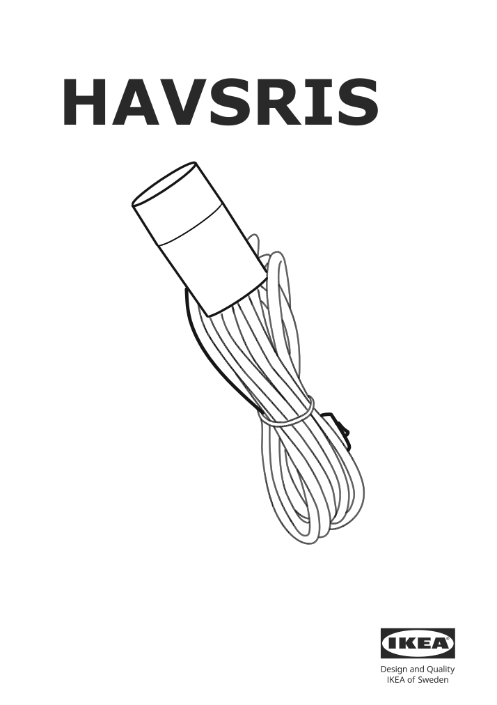 Assembly instructions for IKEA Havsris cord set with switch and led bulb white | Page 1 - IKEA HAVSRIS cord set with switch and LED bulb 104.900.55