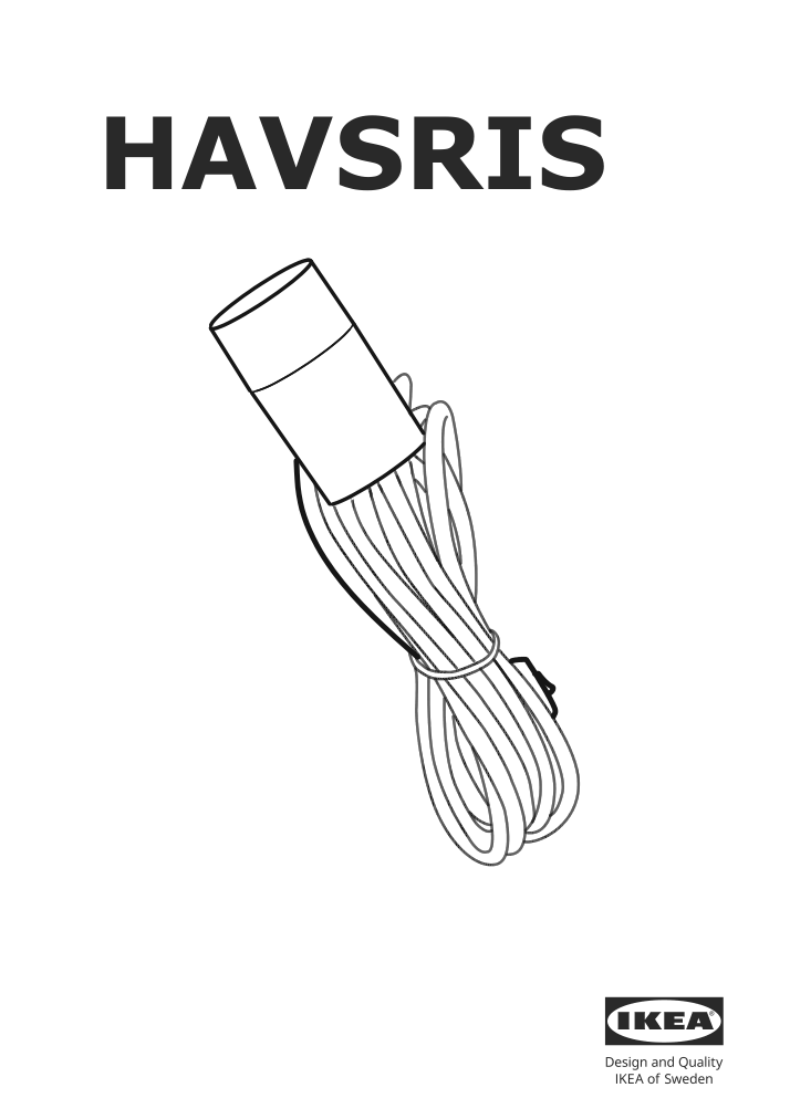 Assembly instructions for IKEA Havsris cord set with switch white | Page 1 - IKEA HAVSRIS cord set with switch 804.900.52