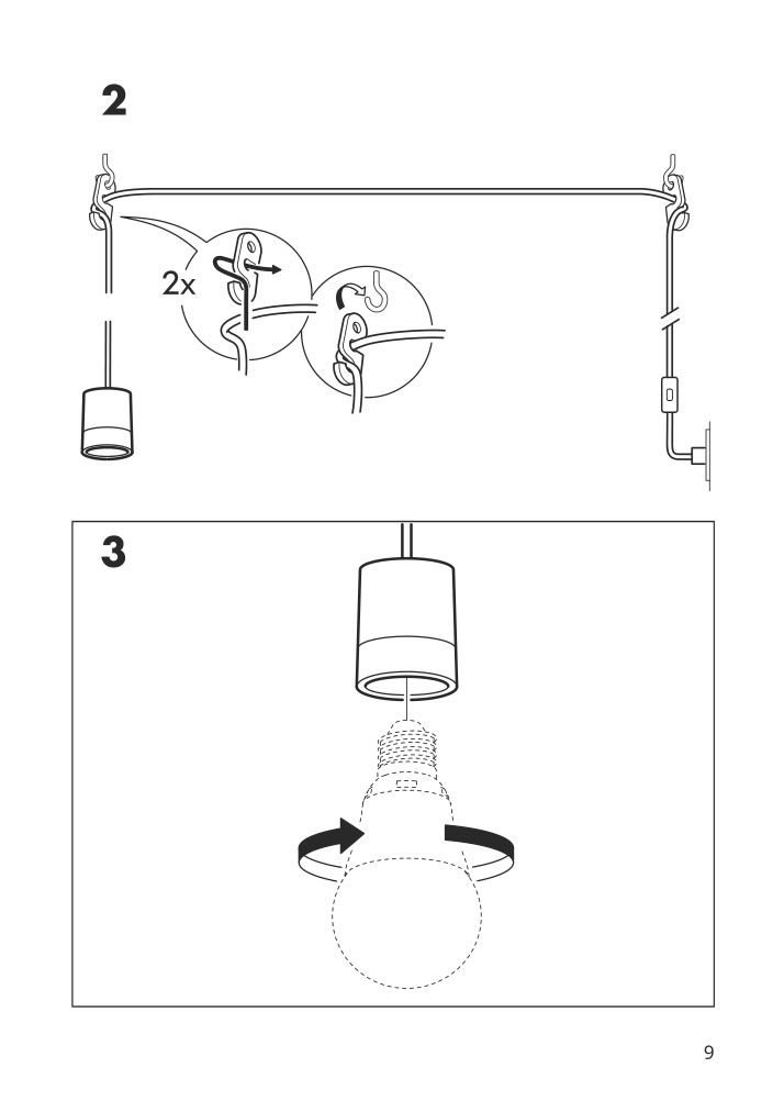 Assembly instructions for IKEA Havsris cord set with switch white | Page 9 - IKEA HAVSRIS cord set with switch 804.900.52