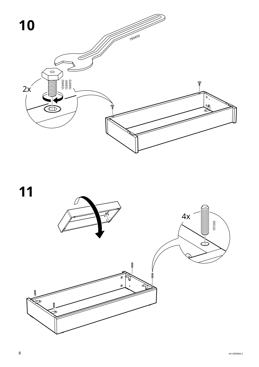 Assembly instructions for IKEA Havsta base frame gray | Page 8 - IKEA HAVSTA glass-door cabinet with base 392.751.16