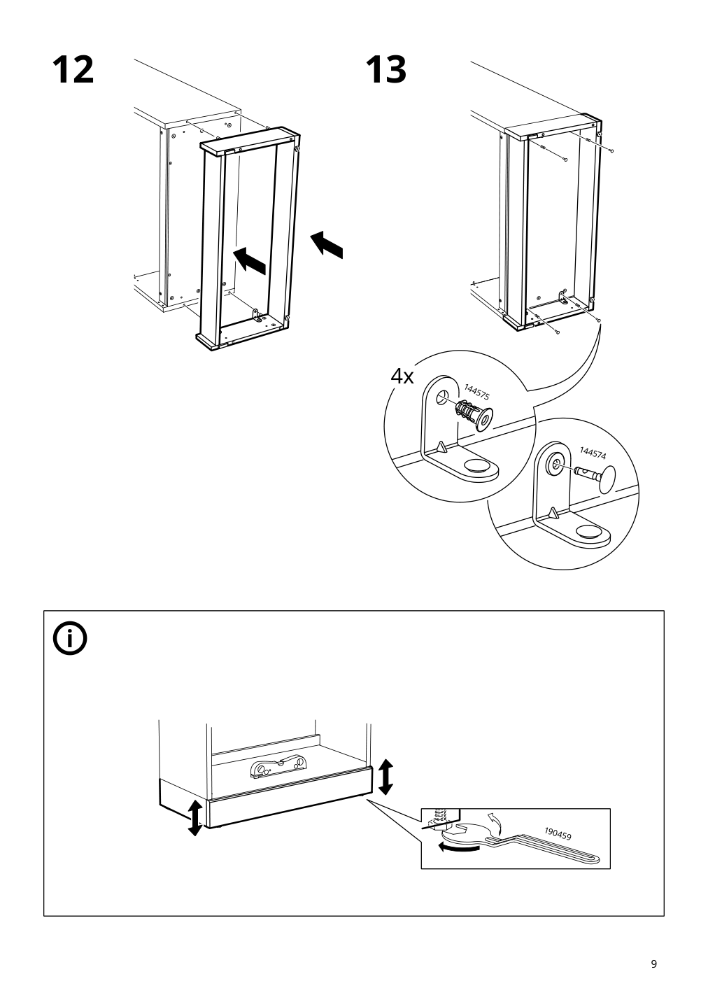 Assembly instructions for IKEA Havsta base frame gray | Page 9 - IKEA HAVSTA storage with sliding glass doors 192.660.66