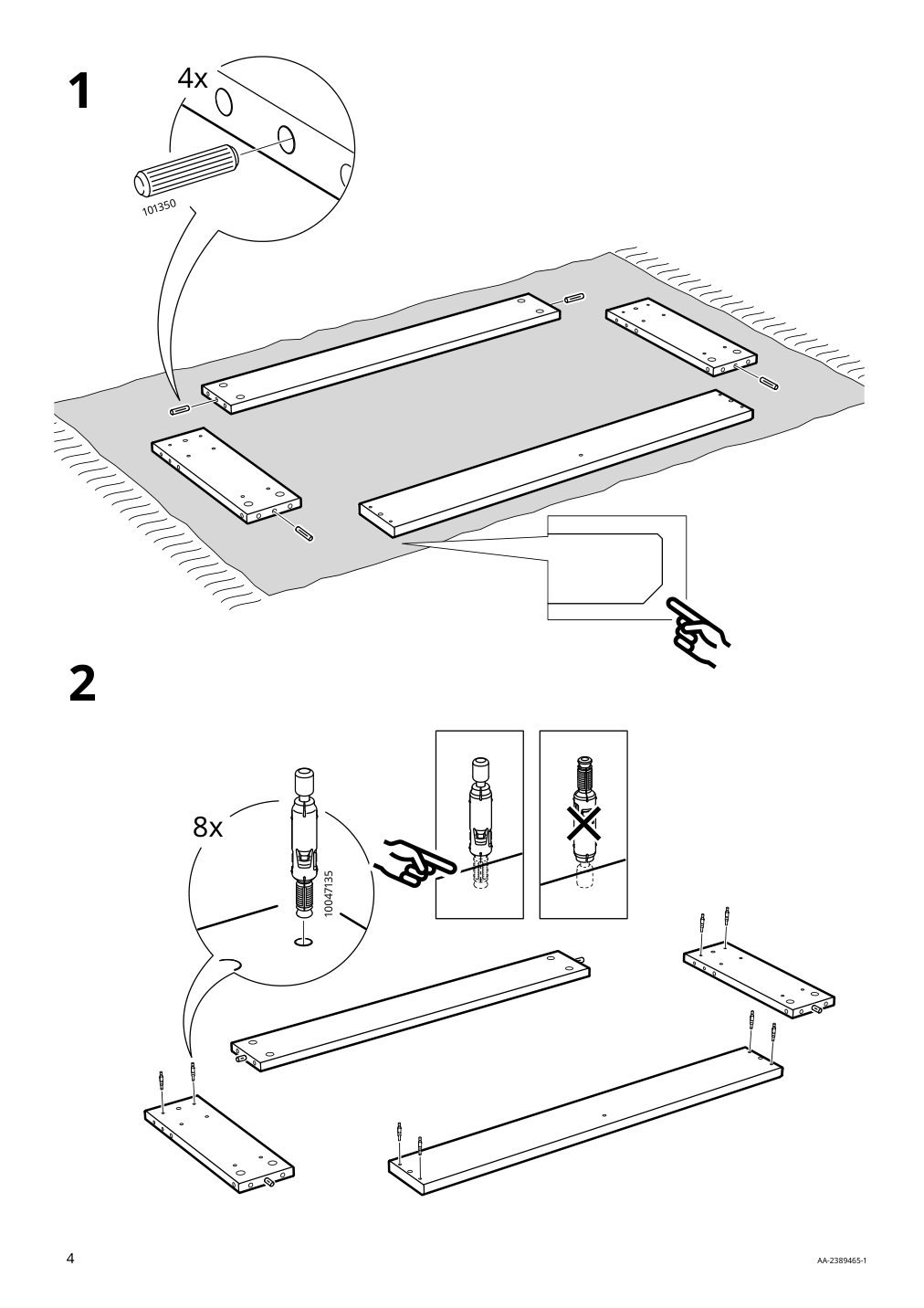 Assembly instructions for IKEA Havsta base frame white | Page 4 - IKEA HAVSTA base frame 405.396.49