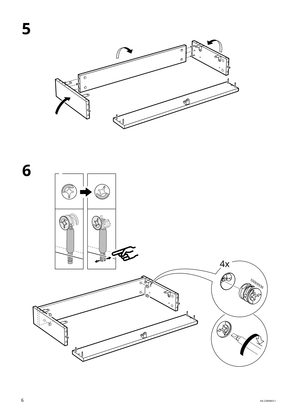 Assembly instructions for IKEA Havsta base frame white | Page 6 - IKEA HAVSTA base frame 405.396.49