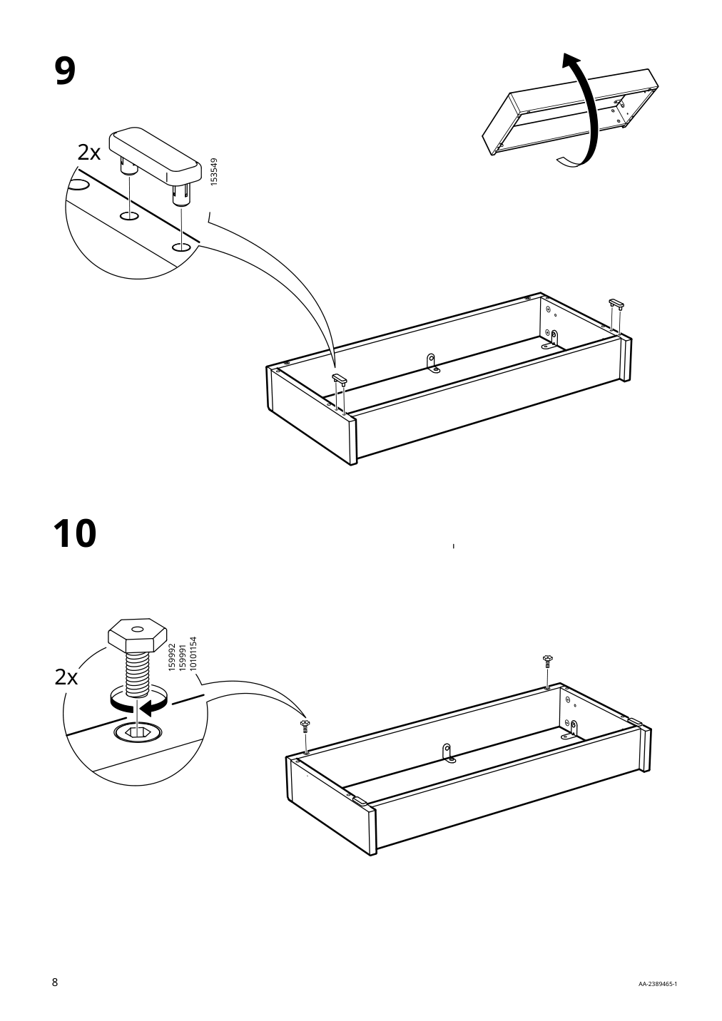 Assembly instructions for IKEA Havsta base frame white | Page 8 - IKEA HAVSTA base frame 405.396.49