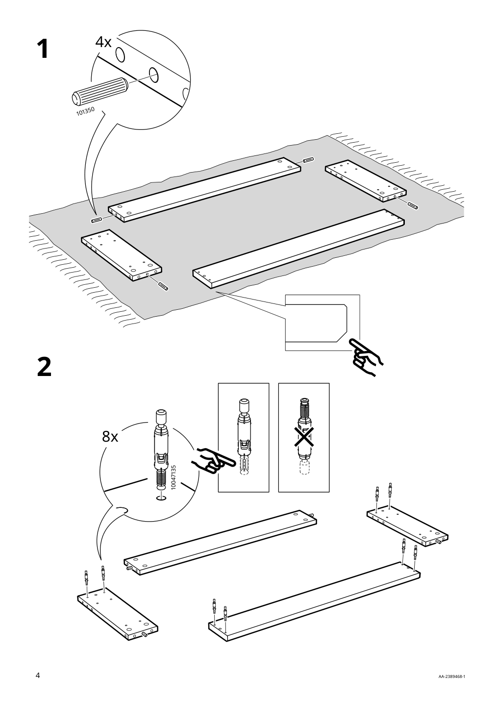 Assembly instructions for IKEA Havsta base frame white | Page 4 - IKEA HAVSTA base frame 905.396.56