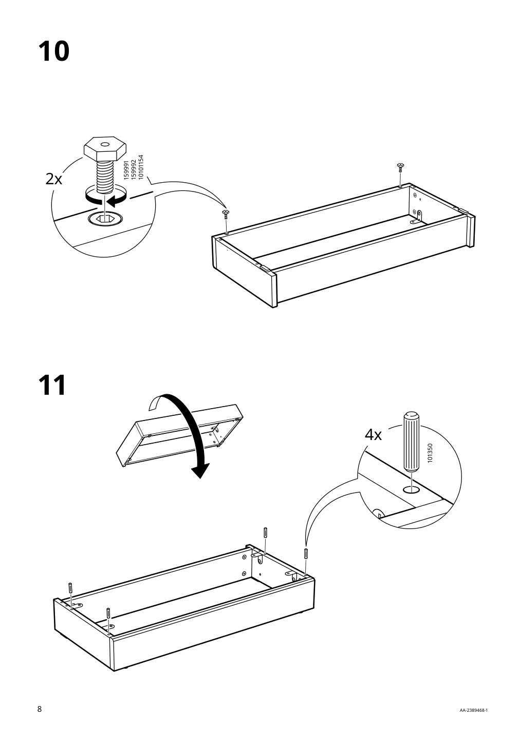 Assembly instructions for IKEA Havsta base frame white | Page 8 - IKEA HAVSTA base frame 905.396.56