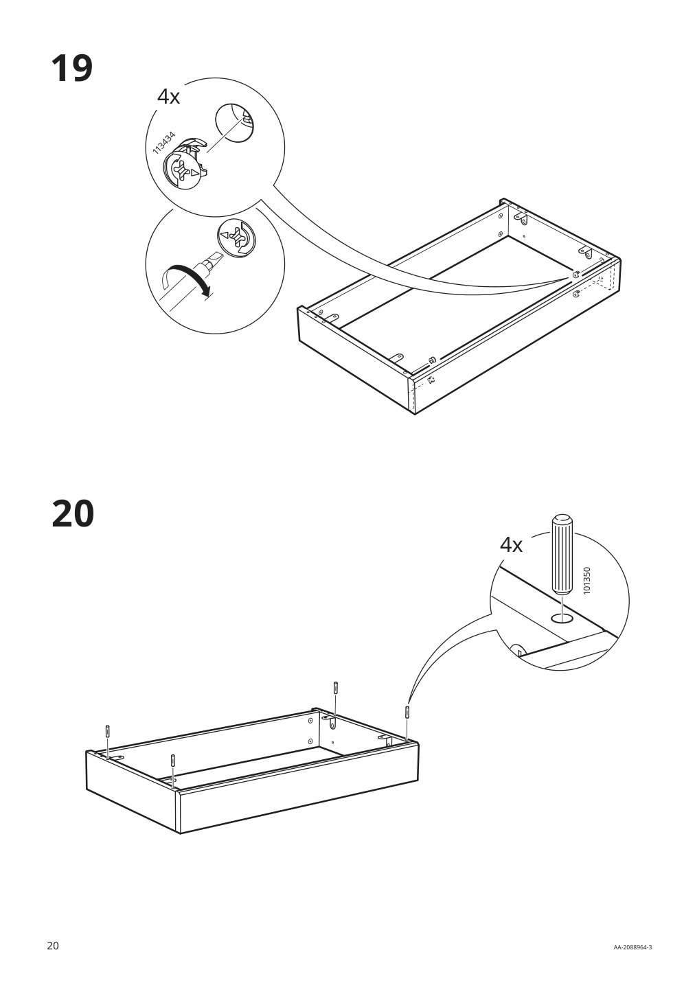 Assembly instructions for IKEA Havsta cabinet with base gray | Page 20 - IKEA HAVSTA storage combination w/glass doors 992.659.68