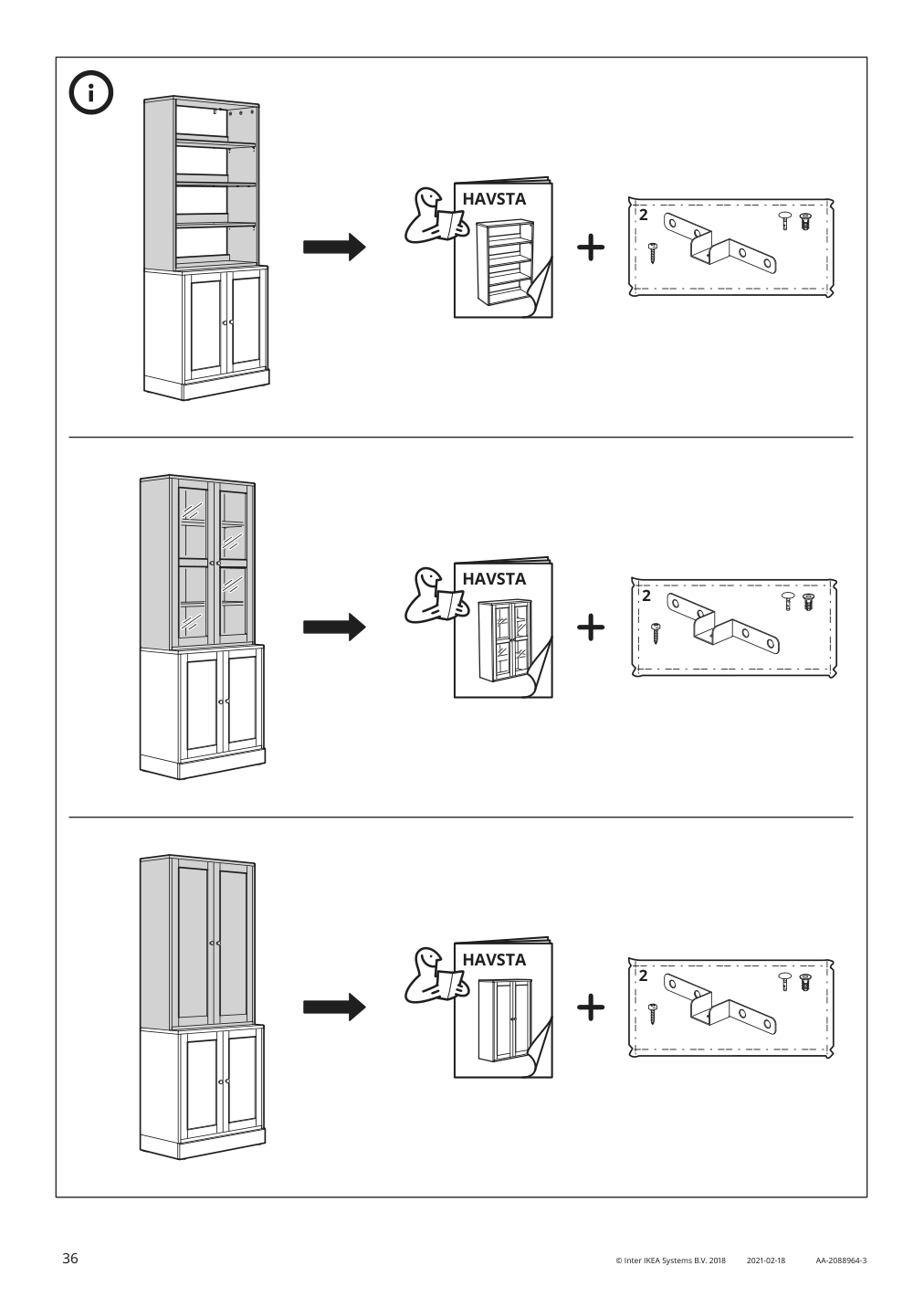 Assembly instructions for IKEA Havsta cabinet with base gray | Page 36 - IKEA HAVSTA storage combination 992.751.37