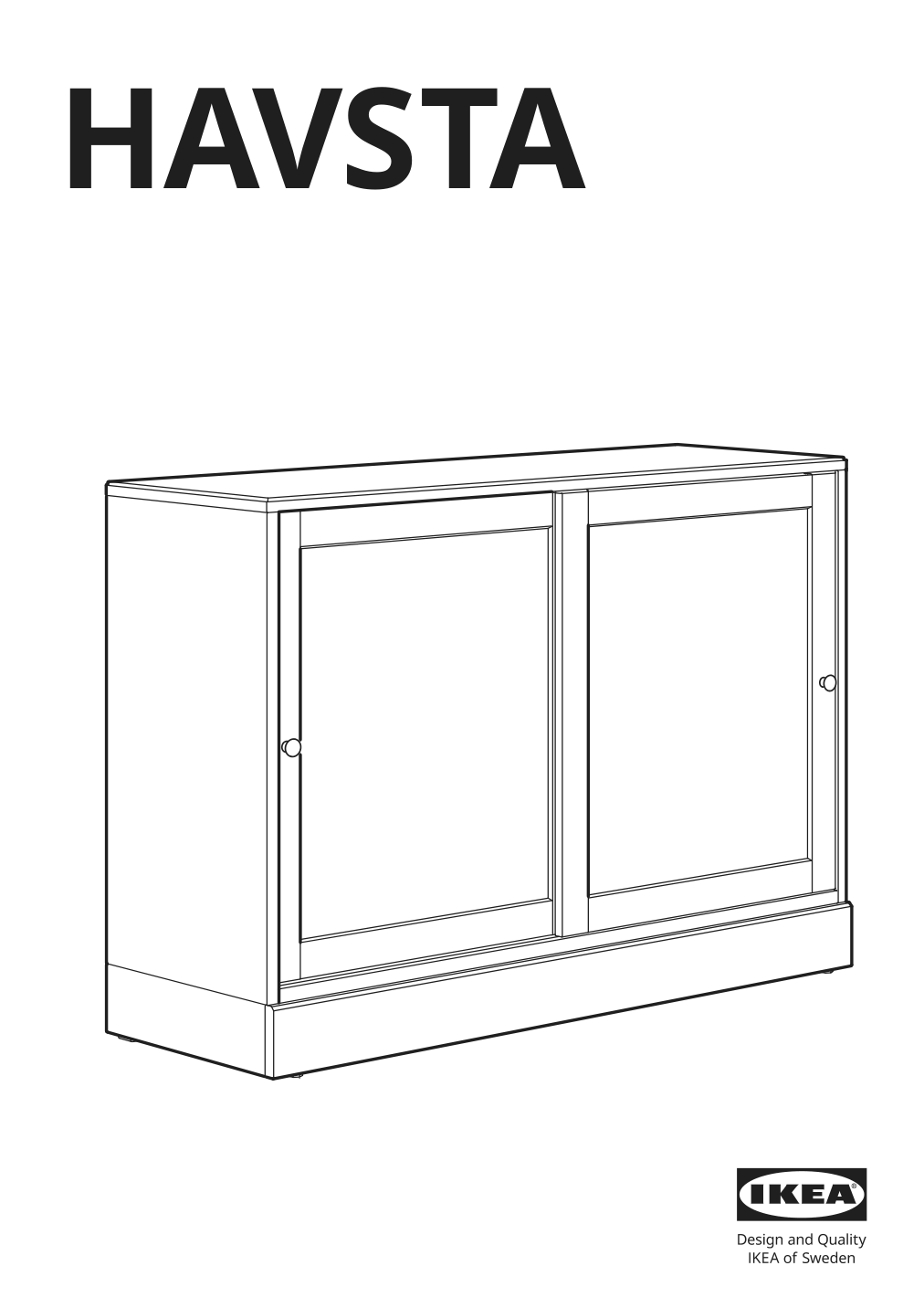 Assembly instructions for IKEA Havsta cabinet with base gray | Page 1 - IKEA HAVSTA storage with sliding glass doors 892.752.32