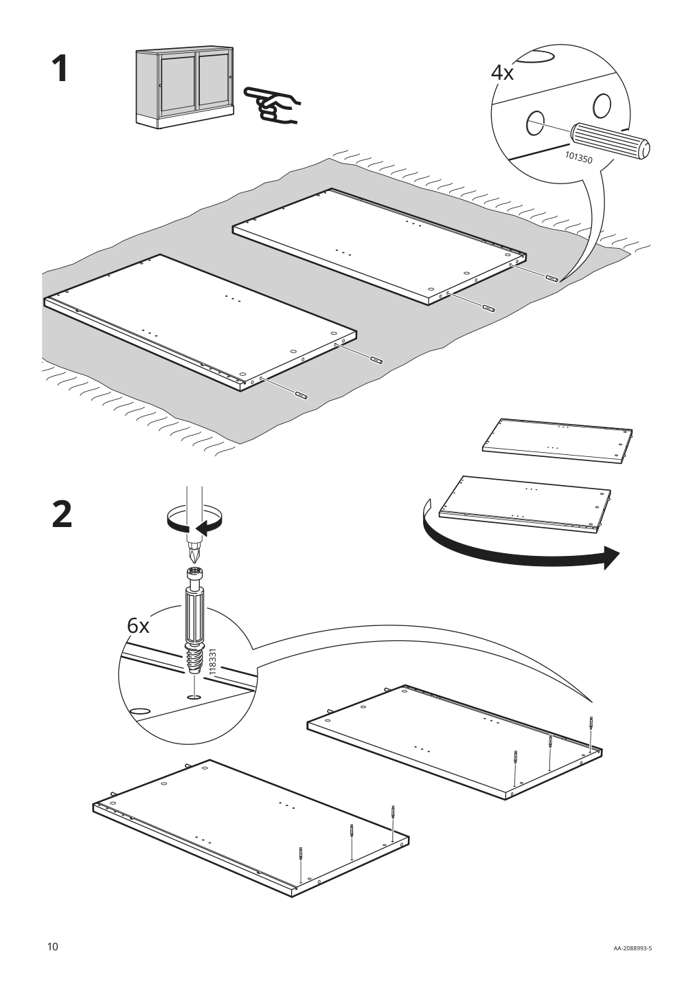 Assembly instructions for IKEA Havsta cabinet with base gray | Page 10 - IKEA HAVSTA storage with sliding glass doors 892.752.32