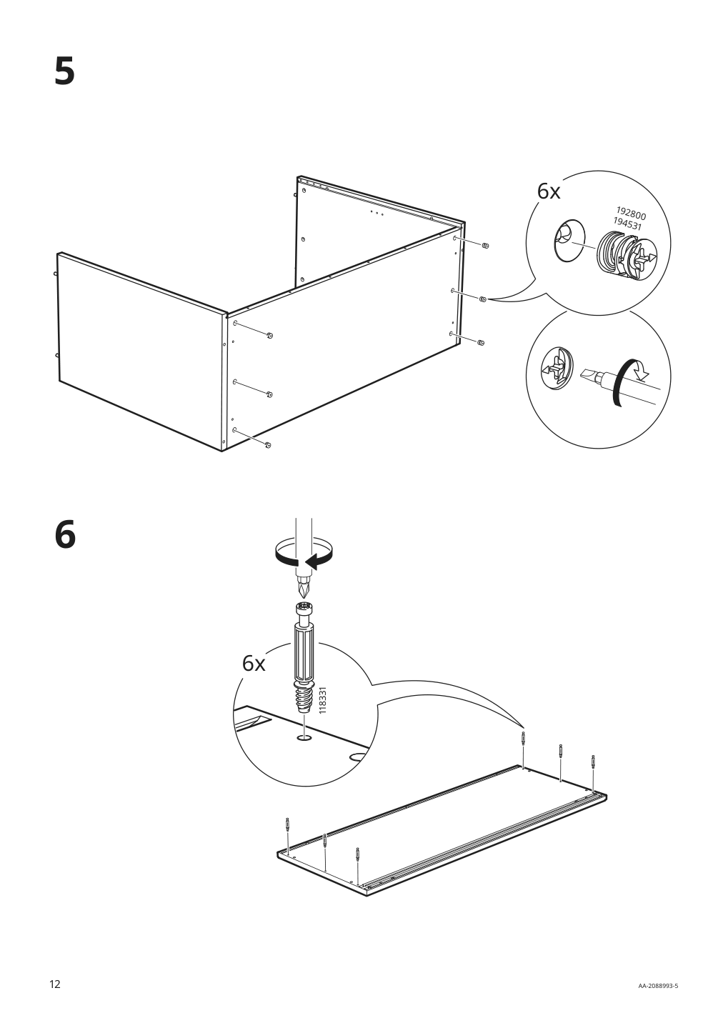 Assembly instructions for IKEA Havsta cabinet with base gray | Page 12 - IKEA HAVSTA storage with sliding glass doors 192.659.05