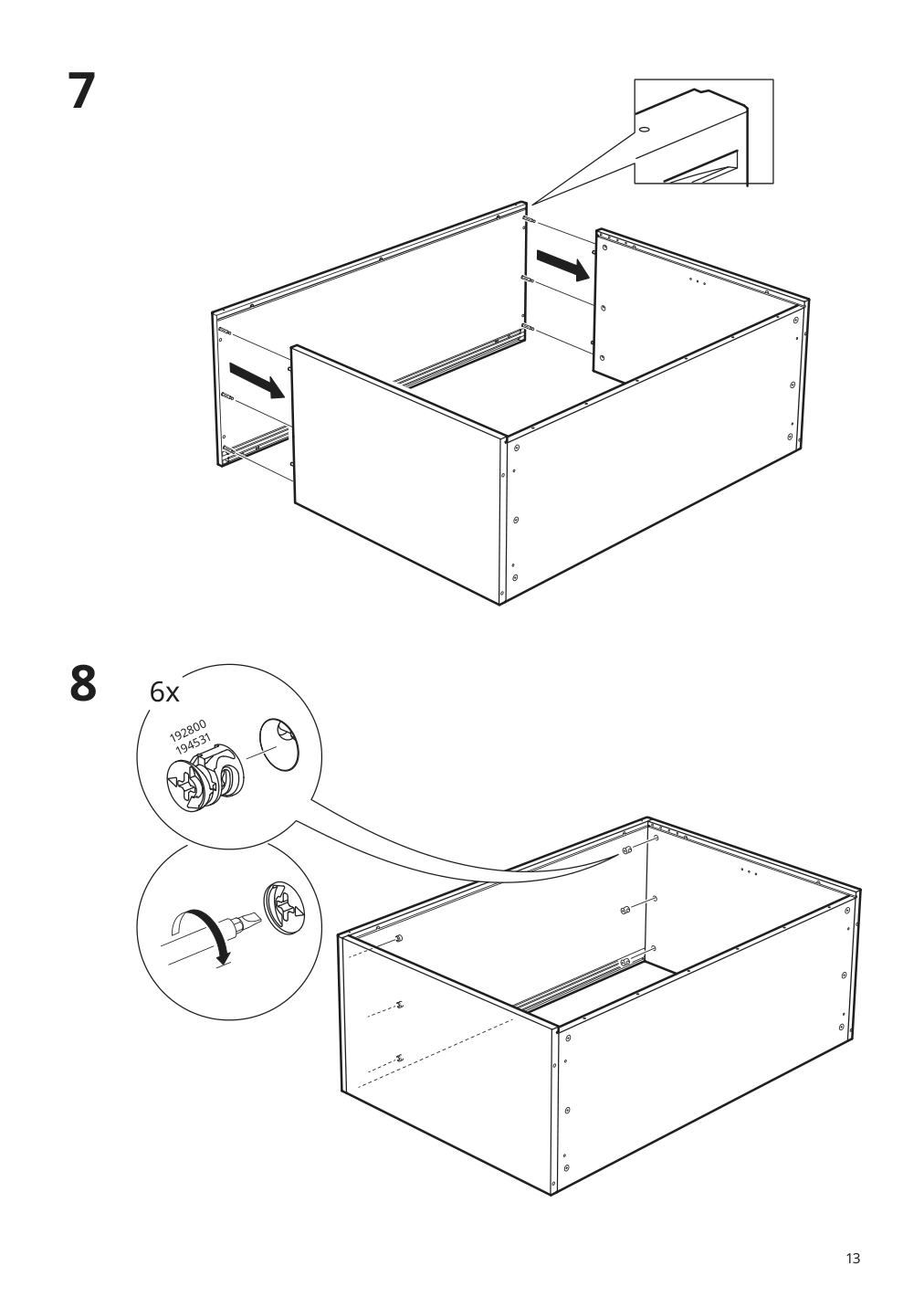 Assembly instructions for IKEA Havsta cabinet with base gray | Page 13 - IKEA HAVSTA storage with sliding glass doors 192.659.05