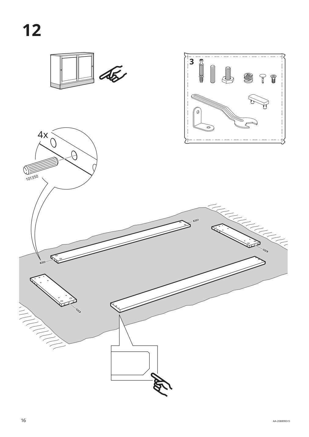 Assembly instructions for IKEA Havsta cabinet with base gray | Page 16 - IKEA HAVSTA storage with sliding glass doors 892.752.32