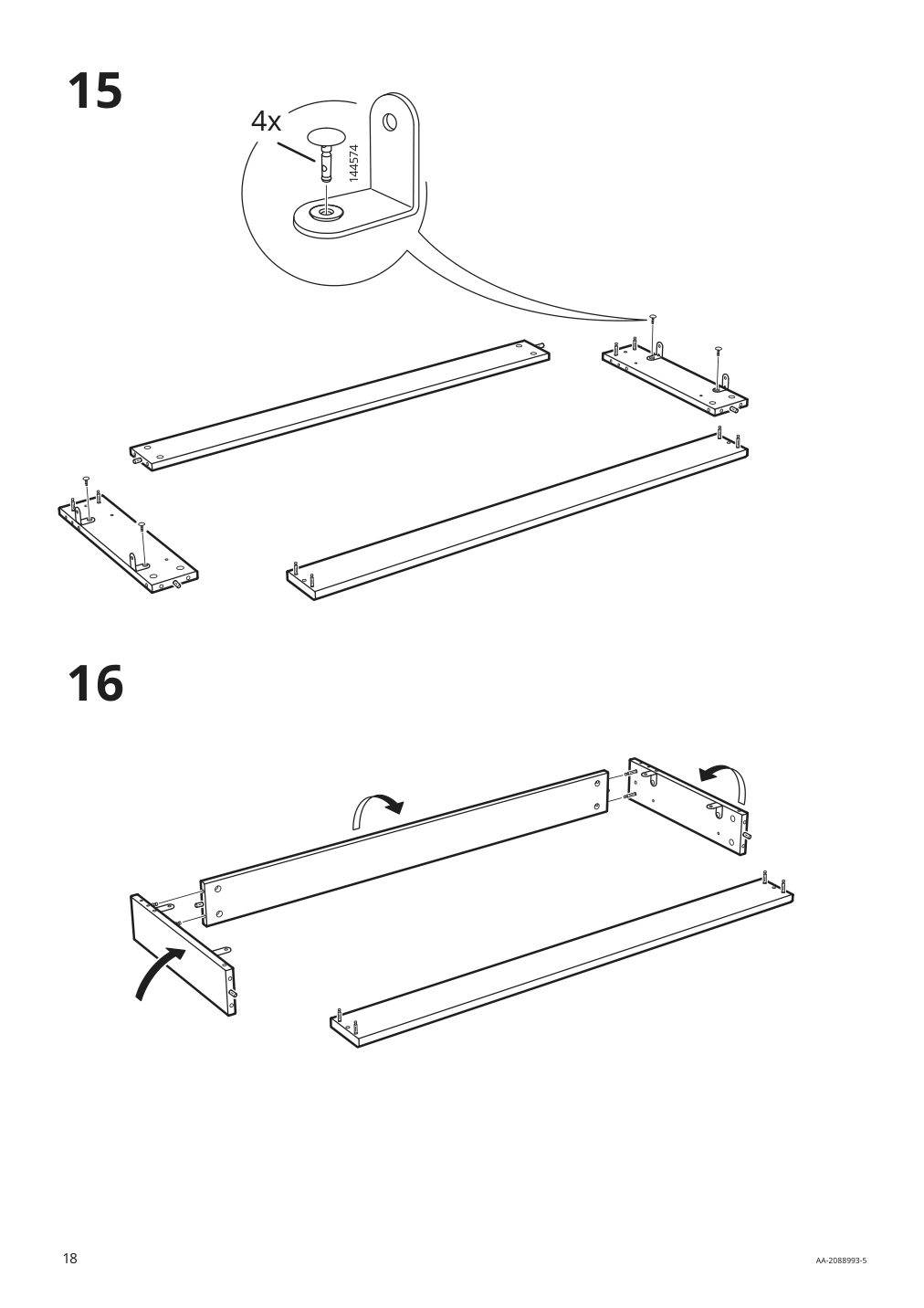 Assembly instructions for IKEA Havsta cabinet with base gray | Page 18 - IKEA HAVSTA storage with sliding glass doors 192.659.05