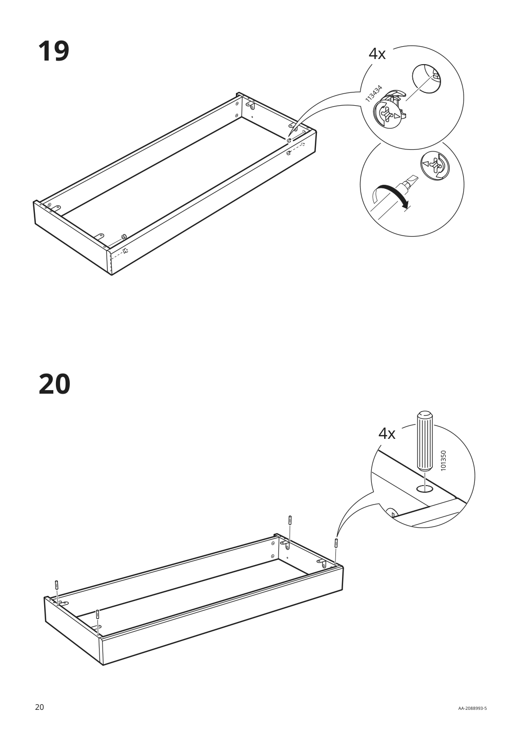 Assembly instructions for IKEA Havsta cabinet with base gray | Page 20 - IKEA HAVSTA storage with sliding glass doors 892.752.32