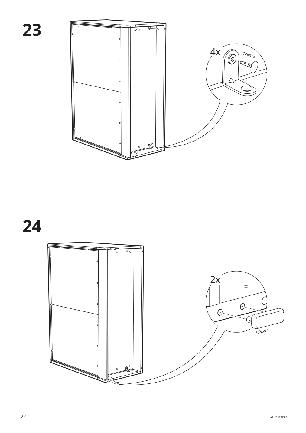 Assembly instructions for IKEA Havsta cabinet with base gray | Page 22 - IKEA HAVSTA storage with sliding glass doors 892.752.32