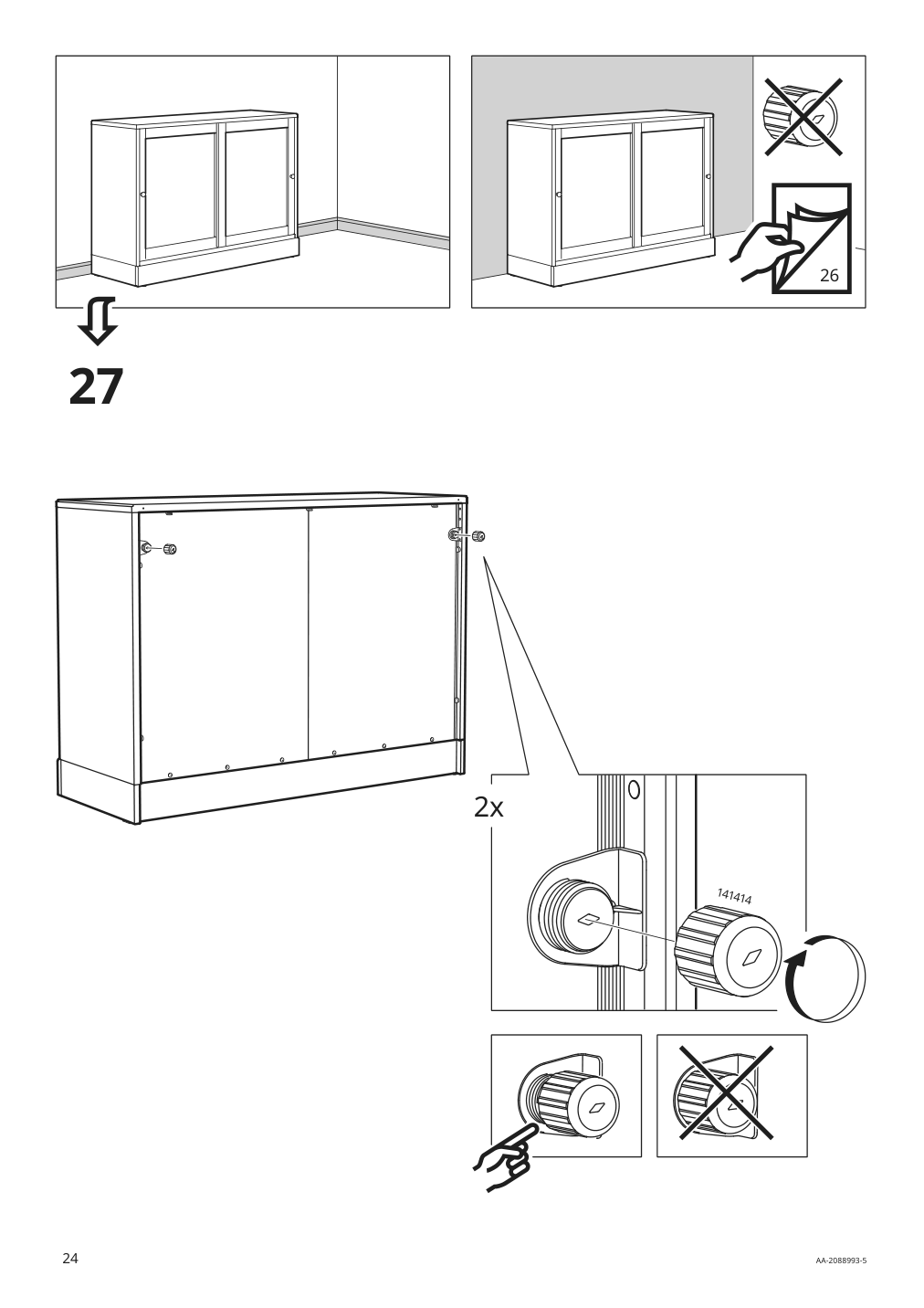 Assembly instructions for IKEA Havsta cabinet with base gray | Page 24 - IKEA HAVSTA storage with sliding glass doors 192.659.05