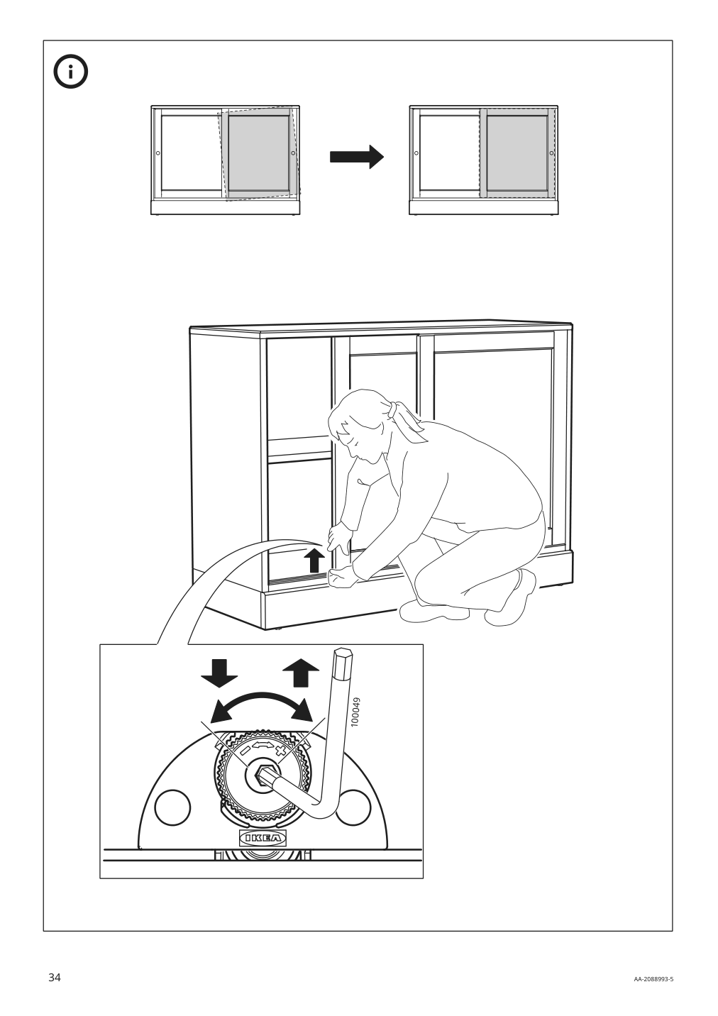 Assembly instructions for IKEA Havsta cabinet with base gray | Page 34 - IKEA HAVSTA storage with sliding glass doors 192.659.05