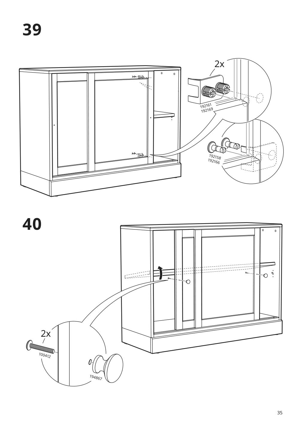 Assembly instructions for IKEA Havsta cabinet with base gray | Page 35 - IKEA HAVSTA storage with sliding glass doors 892.752.32