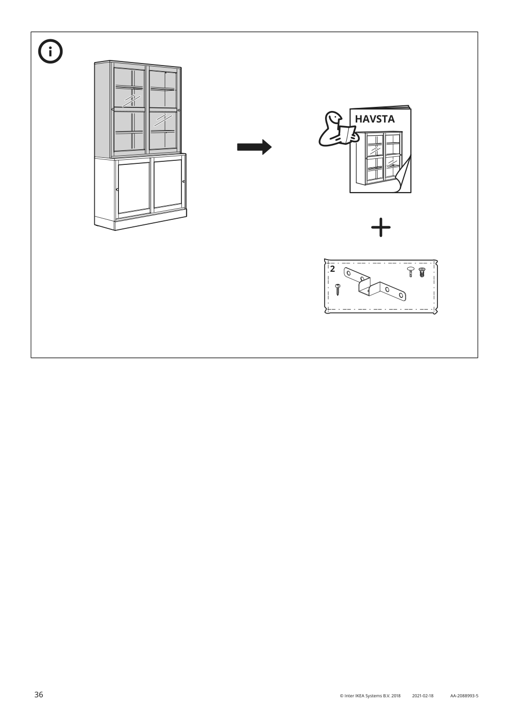 Assembly instructions for IKEA Havsta cabinet with base gray | Page 36 - IKEA HAVSTA storage with sliding glass doors 192.659.05