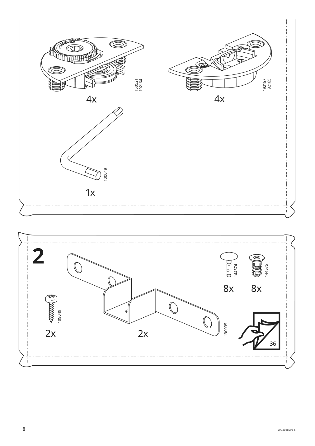 Assembly instructions for IKEA Havsta cabinet with base gray | Page 8 - IKEA HAVSTA storage with sliding glass doors 192.659.05